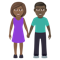 Woman and Man Holding Hands- Medium-Dark Skin Tone- Dark Skin Tone emoji on Emojione